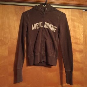 Abercrombie & Fitch brown/tan zip up hoodie sz S