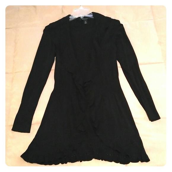 Stretch long ruffled cardigan - Picture 1 of 2