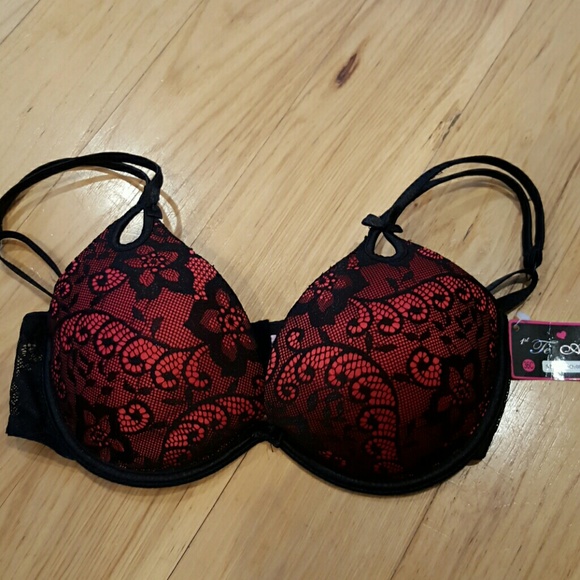 Black Lace over Red Bra