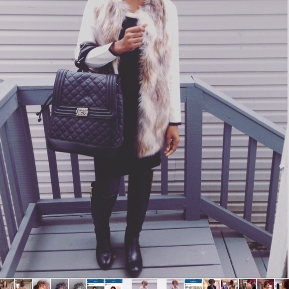 Quilted leather back pack