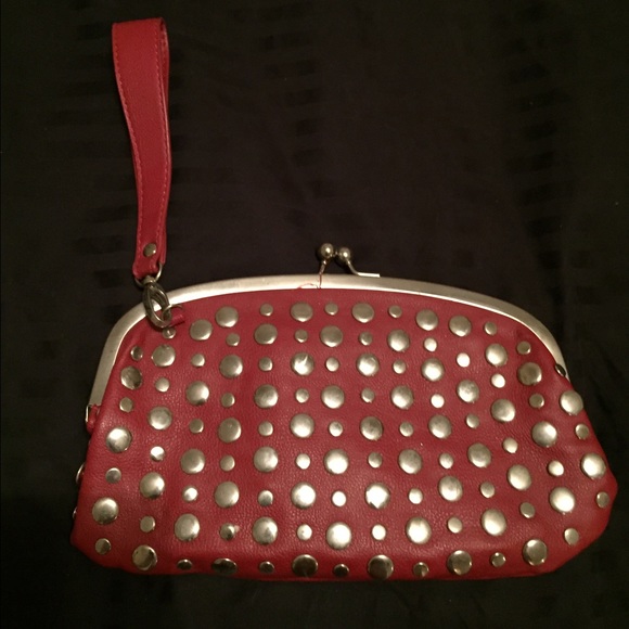 Red Studded Clutch