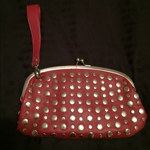 Red Studded Clutch