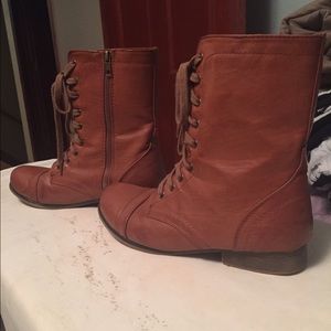 Short Brown Combat Boots