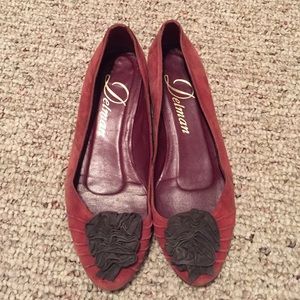 Delman rosette ballet flat