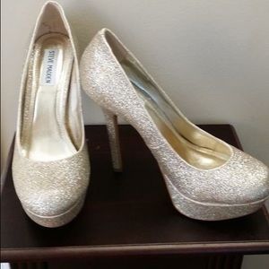 Gold Steve Madden Platform Shoes