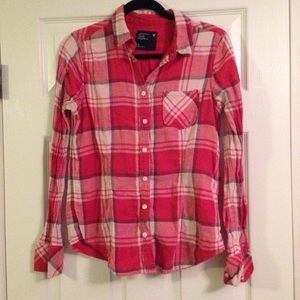AE Red Plaid Flannel