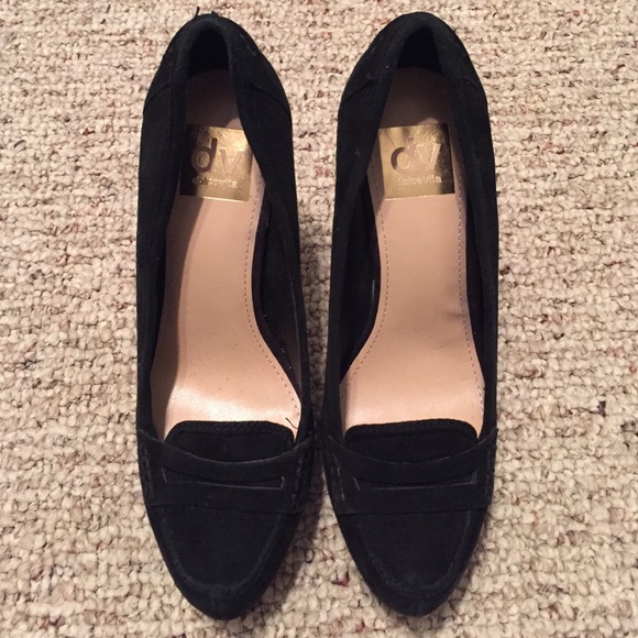 DV Dolce Vita black suede loafer pump