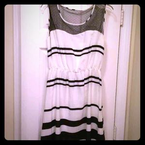 Charlotte Russe White & Black Striped Dress