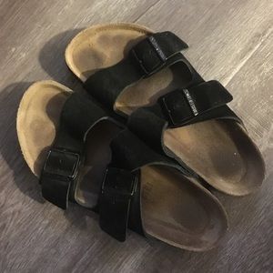 Arizona Birkenstock Sandals in Black Suede