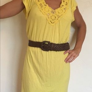 Really cute yellow tshirt belted dress