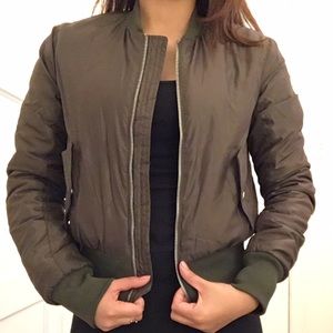 Olive green bomber jacket