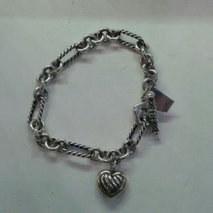 David yurman Sterling silver 18k Heart Toggle brac