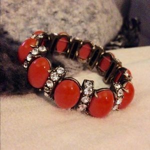 J. Crew enamel and rhinestone elastic bracelet