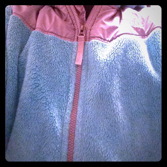 Blue fleece north face jacket