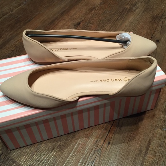 Nude d'orsay pointed toe flats