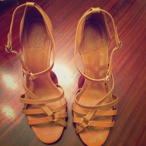 Tory Burch tan strappy sandals