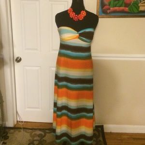 Summer Multicolor Strapless Dress
