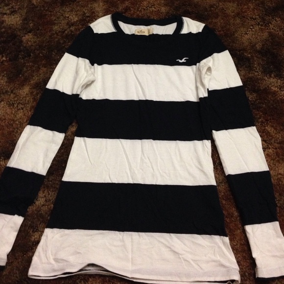 White and navy blue long sleeves