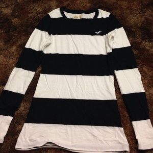 White and navy blue long sleeves