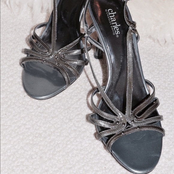 Charles David Silver/Grey Strappy Heels