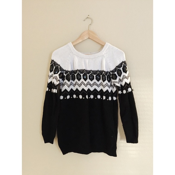 Mango MNG Suit Patterned and Beaded Sweater