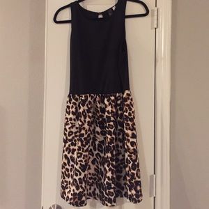 Black & Leopard Print Dress