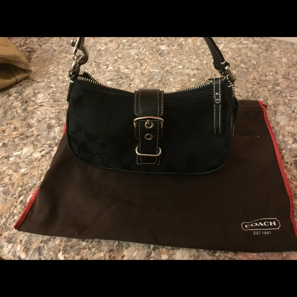 COACH Black signature mini purse