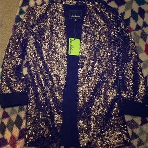 NWT Sam Edelman gold sequin jacket