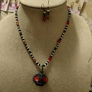 Necklace and earrings