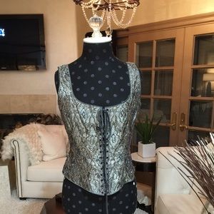 Gigi Clark Beaded Corset, Pewter.