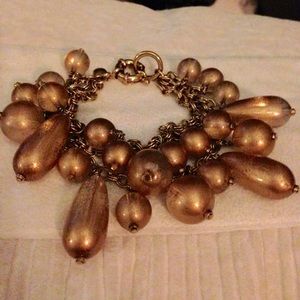 J. Crew multistrand gold bead bracelet