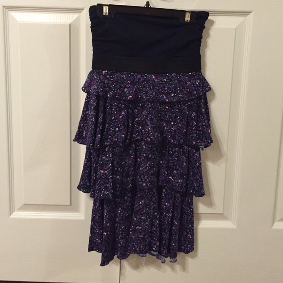 Express strapless tiered dress