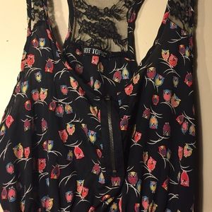 Hot Topic Owl Print Zip Front Dress