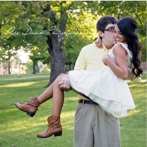 Franco Sarto Brown Leather Ankle Boots