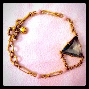 J. Crew beaded bracelet with peridot stone