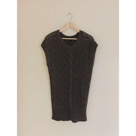 Mango MNG Suit Knit Shift Dress in Olive Green