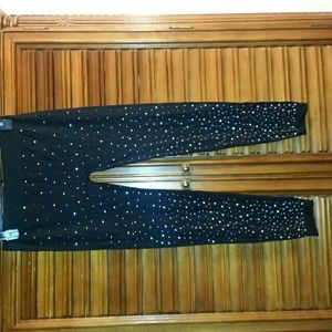 GlAM Rhinestone covered front tights