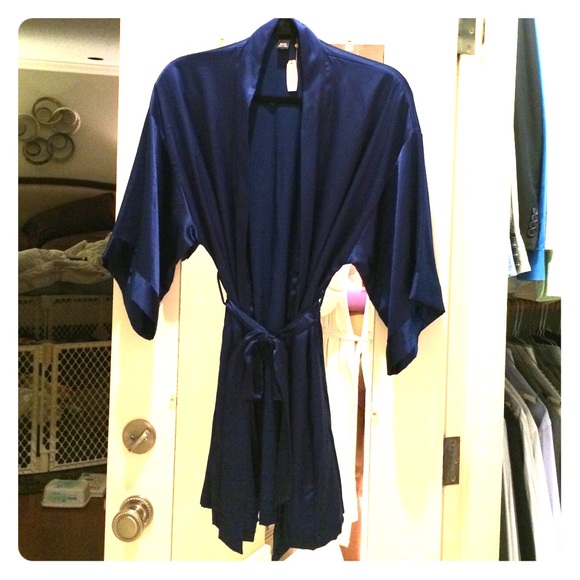Victoria's Secret royal blue satin robe