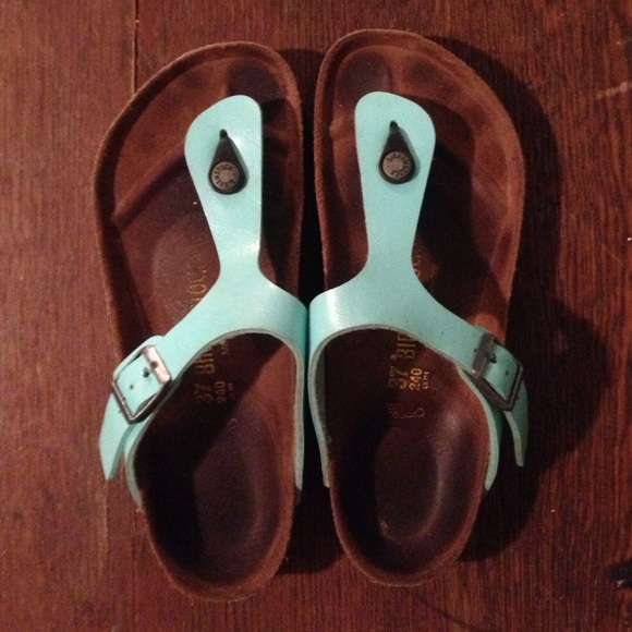 Authentic Tiffany blue Gizeh Birkenstocks