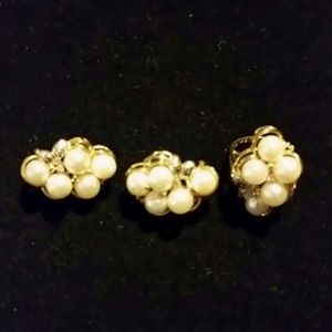 Diamonds & Pearls: Ring & Earrings Set