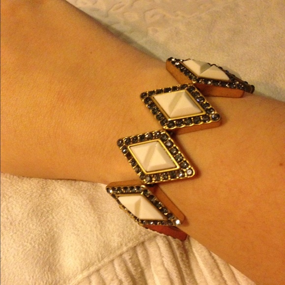 J. Crew white and blue elastic bracelet - Picture 3 of 4