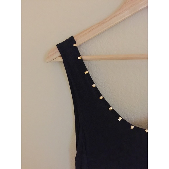 🎉HP🎉Black HiLo Dress/Long Top w/Studded Neckline - Picture 2 of 4