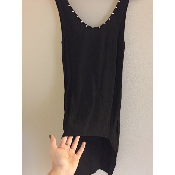 🎉HP🎉Black HiLo Dress/Long Top w/Studded Neckline - Picture 4 of 4
