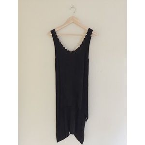 🎉HP🎉Black HiLo Dress/Long Top w/Studded Neckline