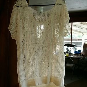 Crochet cap sleeve sweater