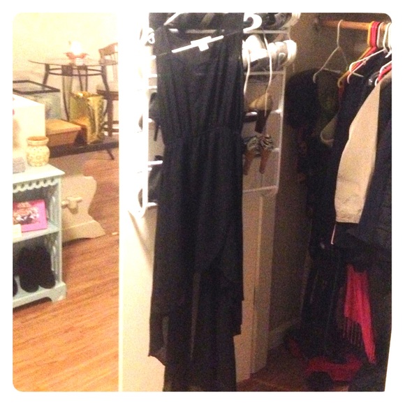 Black maxi high low dress