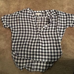 LOFT short sleeve plaid flow my short sleeve knit