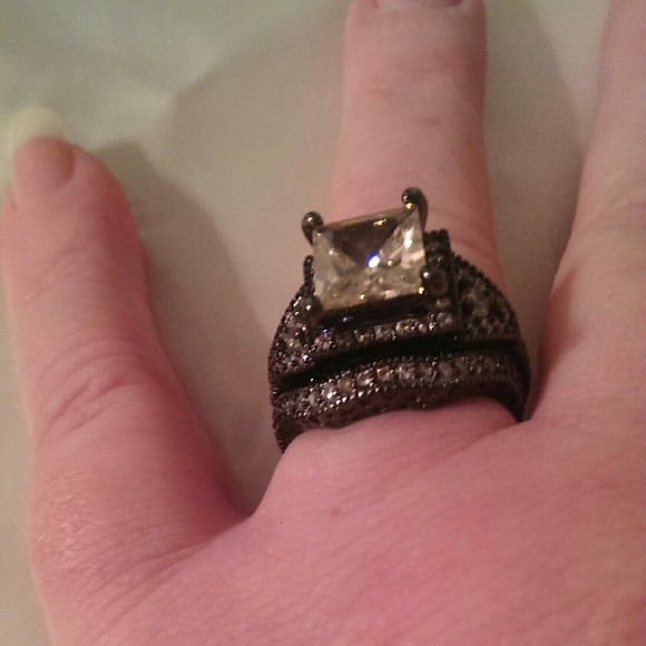 Pink Citrine and Gun Metal ring. Sz 9 - Picture 3 of 3