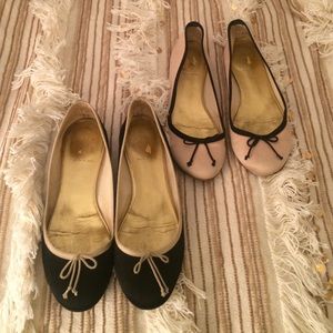 J Crew satin ballet flats (2 pairs)