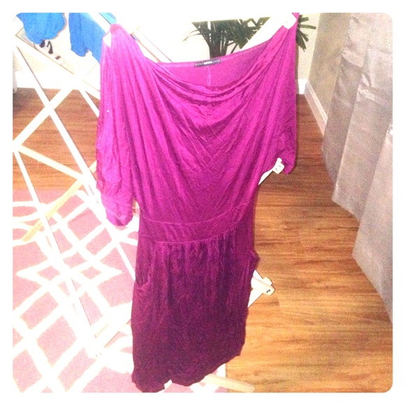 Red cocktail dress with pockets